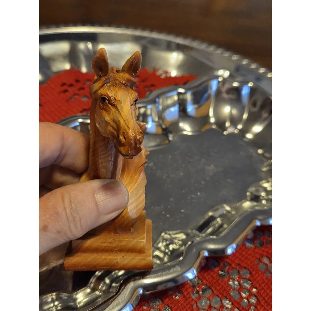 Slifka Sales Co. Small Horse Head Bust, Faux Cedar, Equestrian